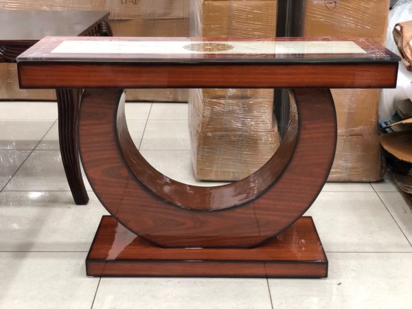 Wooden Table With Round Shaped Bottom