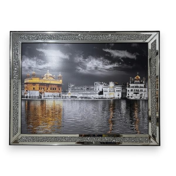 Sri Harmandir Sahib: Golden Temple in Silver Painting - Image 2