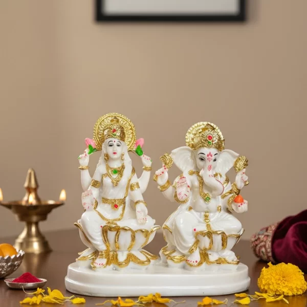 Divine Blessings Duo- Goddess Lakshmi & Lord Ganesha Idol