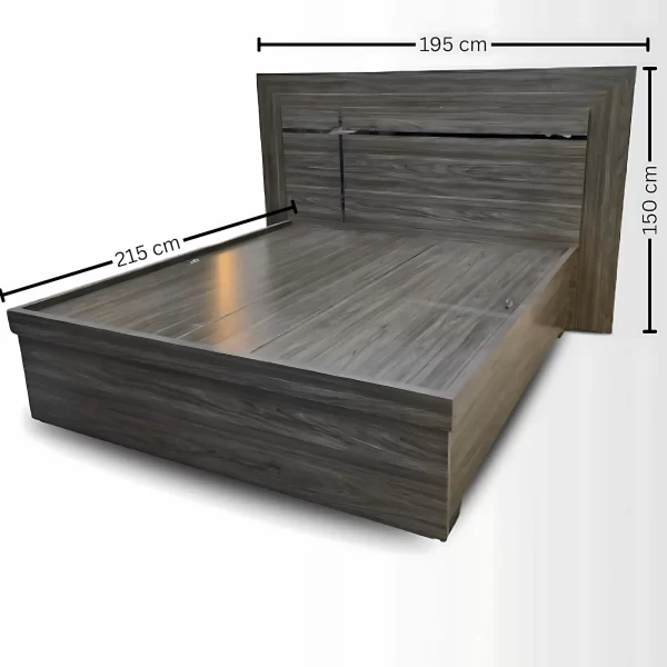 Modern Wooden Bed with Storage | Elegant Headboard Design - Image 3