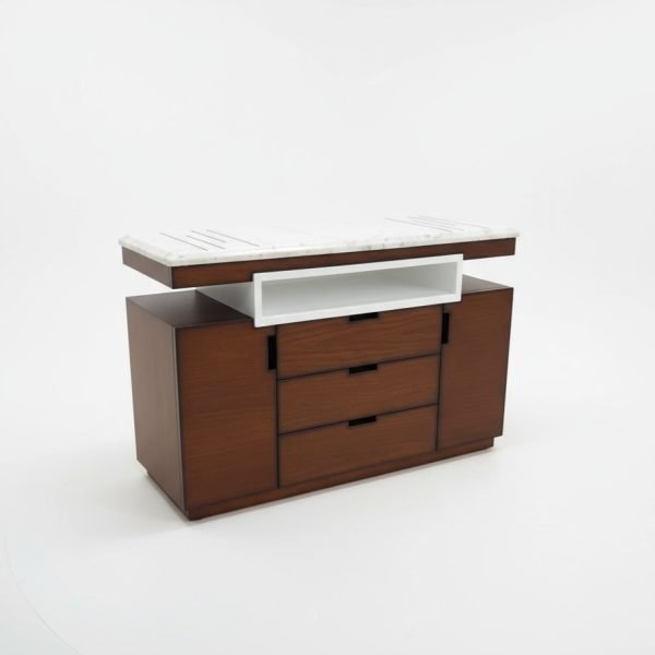 Modern Buffet Table with Marble Top – Luxury Minimalist Design - Image 3