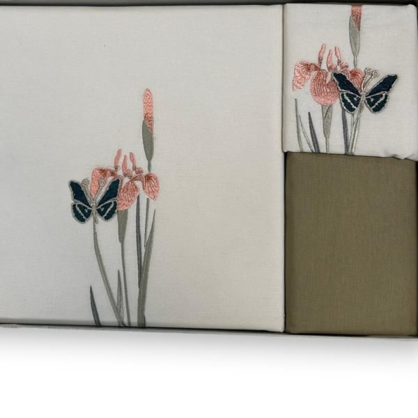 Embroidered Iris Floral Duvet Set - Image 2