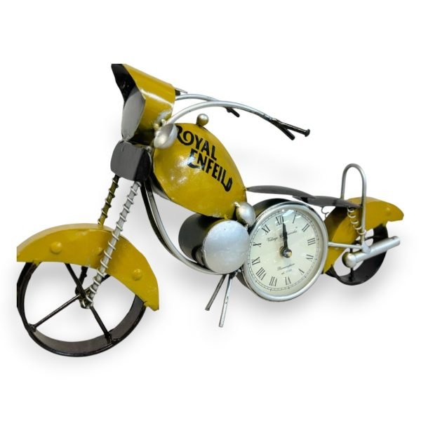 Royal Enfield Motorcycle Desk Clock(Yellow) - Image 2