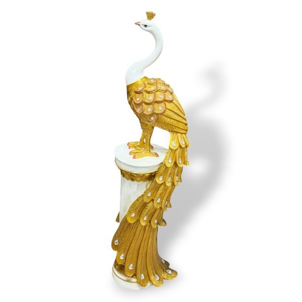 Golden Glamour Peacock Accent Sculpture - Image 2