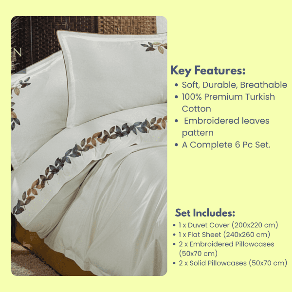 Turkish Cotton Autumn Leaves Duvet Set - Image 2