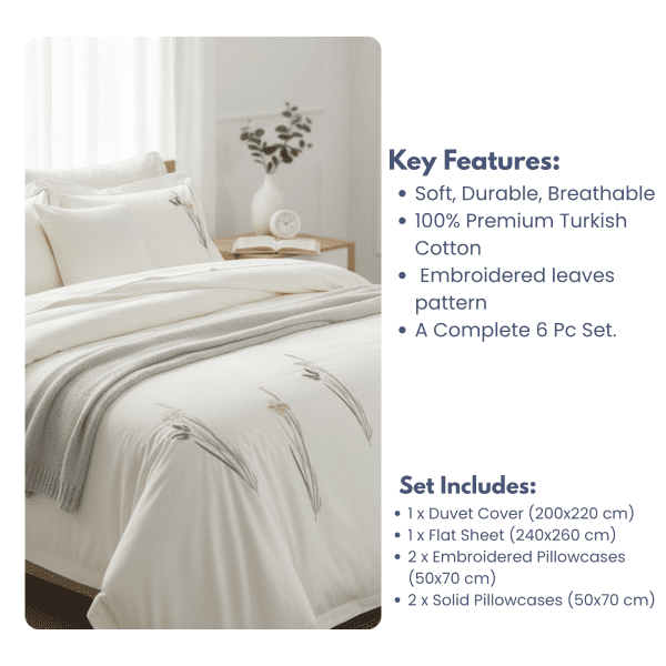 Embroidered Iris Floral Duvet Set - Image 3