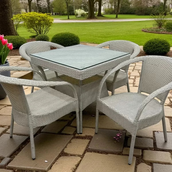 Luxury 5-Piece Outdoor Furniture Seating Set(Light Cream)