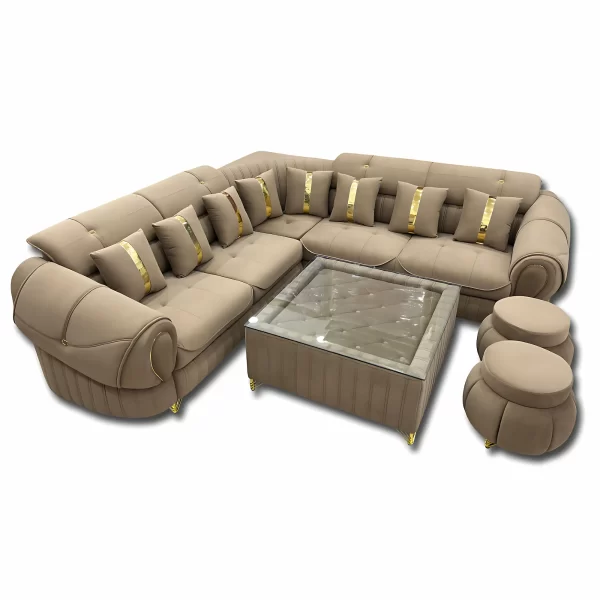 Luxurious Tufted Sectional Sofa Set - Image 2