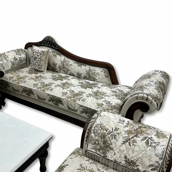 Luxury Wooden Carved Sofa Set with Center Table - Image 5
