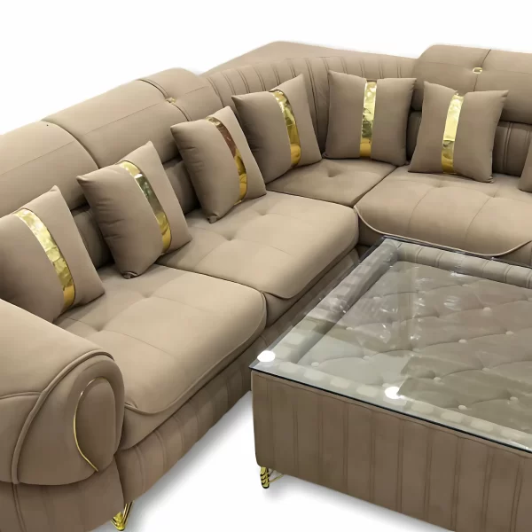 Luxurious Tufted Sectional Sofa Set - Image 4
