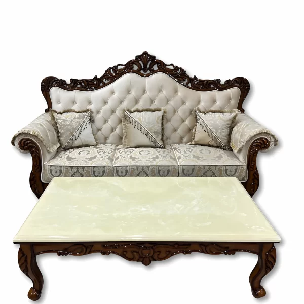 Royal 5-Seater Sofa Set with Marble Center Table - Image 4