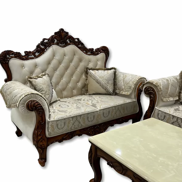 Royal 5-Seater Sofa Set with Marble Center Table - Image 3