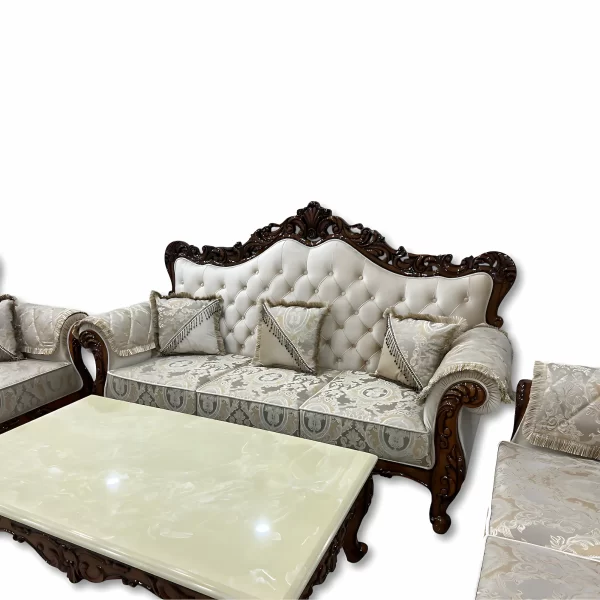 Royal 5-Seater Sofa Set with Marble Center Table - Image 5