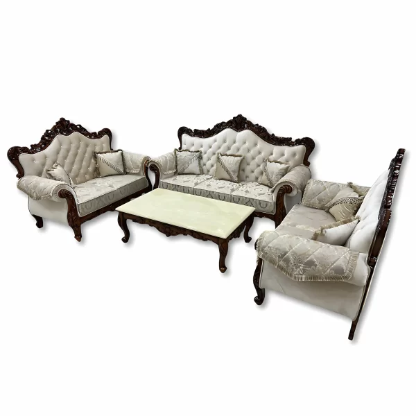 Royal 5-Seater Sofa Set with Marble Center Table - Image 2