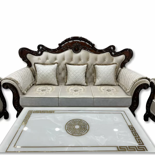 Classic 3-Piece Sofa Set with Hand-Carved Detailing - Image 3