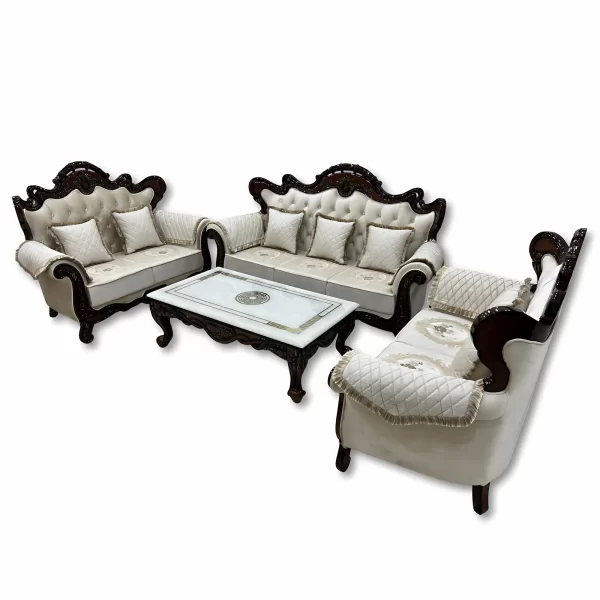 Classic 3-Piece Sofa Set with Hand-Carved Detailing - Image 2