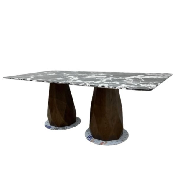 Luxury 8-Seater Black Marble Dining Table with Chairs - Image 4