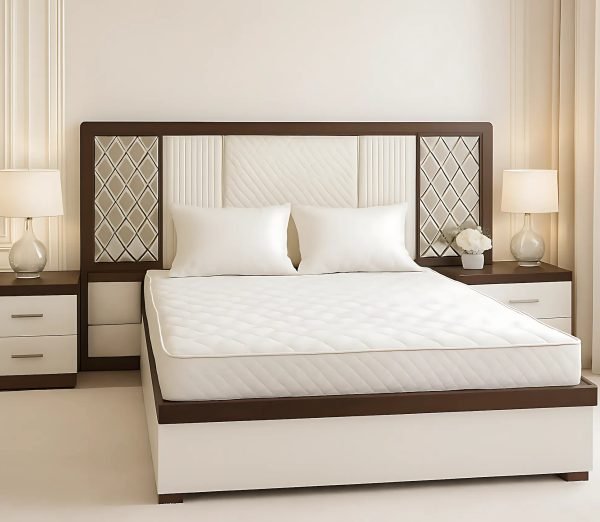 Modern King Size Designer Bed with Side Tables