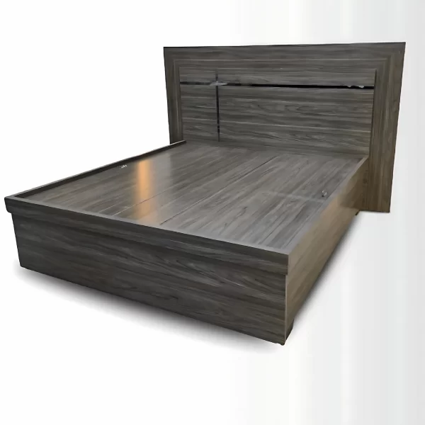 Modern Wooden Bed with Storage | Elegant Headboard Design - Image 2