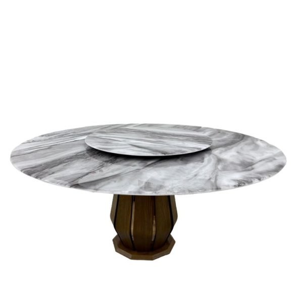 Luxury 8-Seater Round Marble Dining Table with Chairs - Image 3