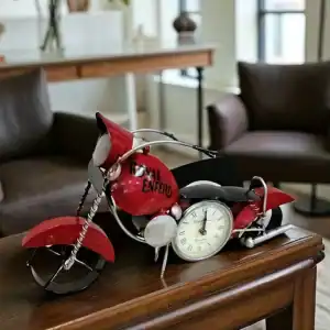 Royal Enfield Motorcycle Desk Clock(Red)