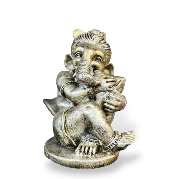 Antique Gold Finish Bal Ganesha Murti - Image 2