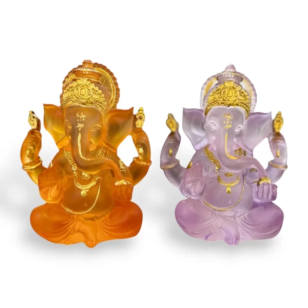 Translucent Crystal Ganesha Pair - Image 3