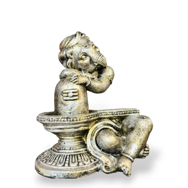 Artisan Ganesha on Shivling Decor Statue - Image 2