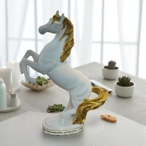 Rearing Horse Sculpture (White)