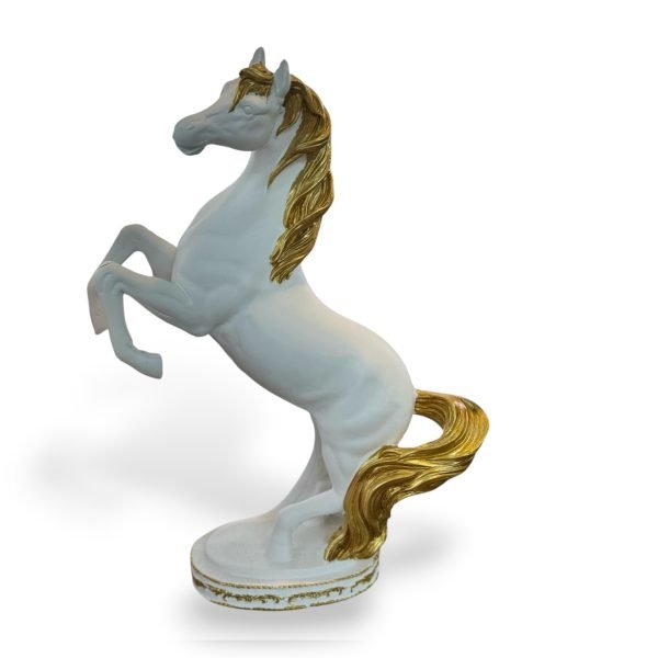 Rearing Horse Sculpture (White) - Image 2