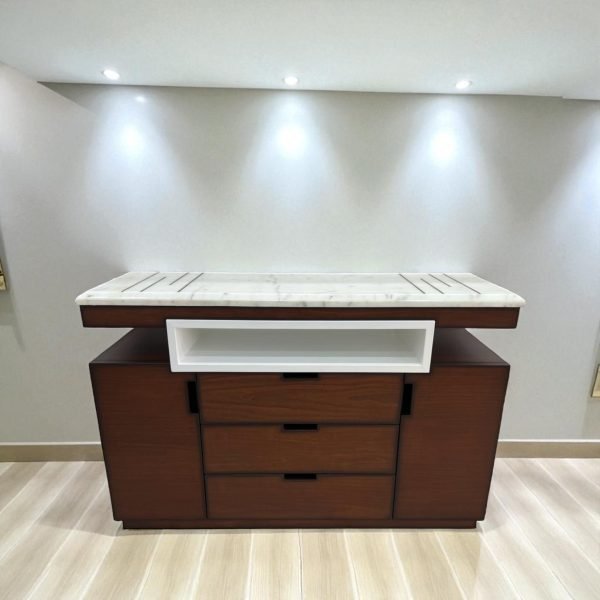 Modern Buffet Table with Marble Top – Luxury Minimalist Design - Image 5