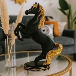 Majesty Rearing Horse Sculpture(Black)