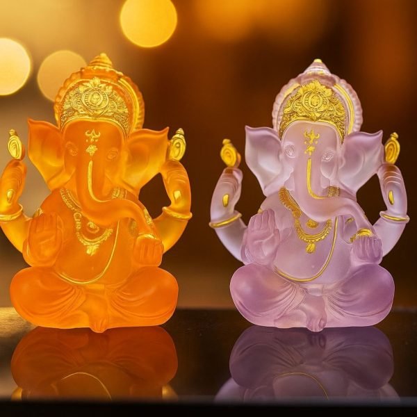 Translucent Crystal Ganesha Pair - Image 2