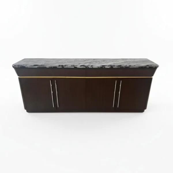Elegant Wooden Buffet Table with Marble Top - Image 2