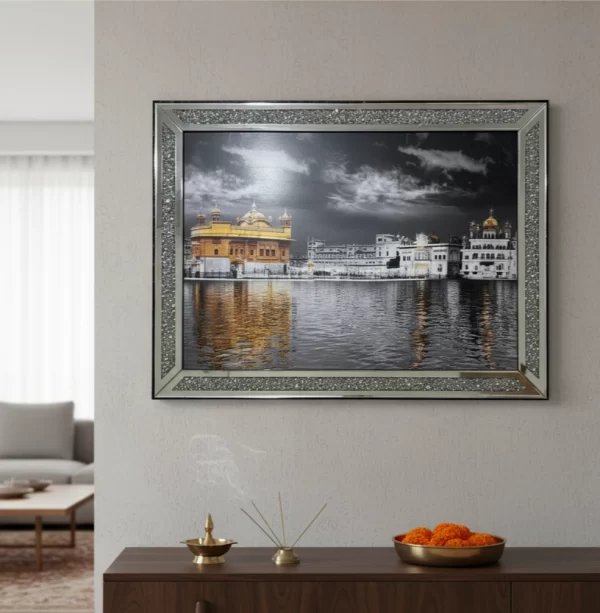 Sri Harmandir Sahib: Golden Temple in Silver Painting