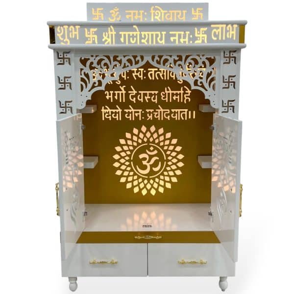 Contemporary Illuminated Pooja Mandir - Image 3