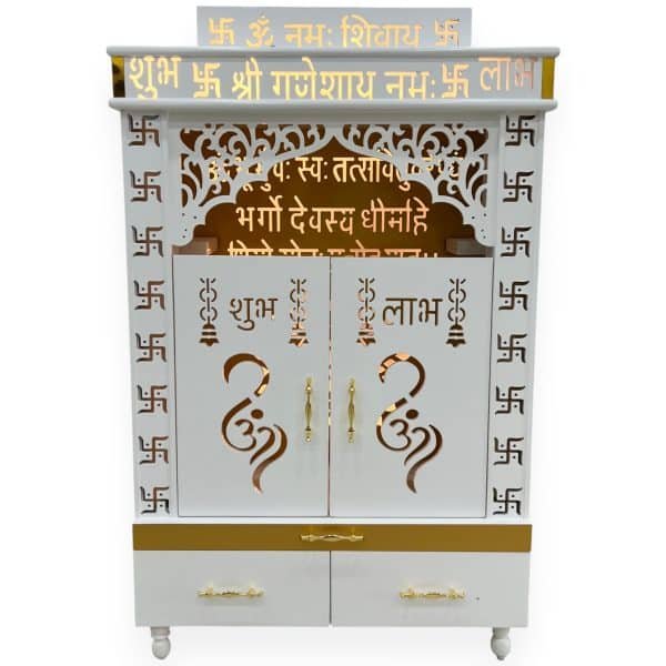 Contemporary Illuminated Pooja Mandir - Image 2