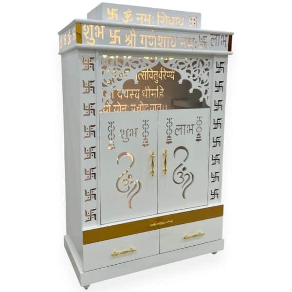 White Illuminated Gayatri Mantra Mandir - Image 3