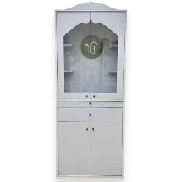 Minimalist White Prayer Cabinet (Mandir Palki Sahib) - Image 2