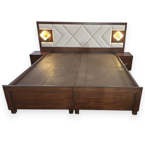 Diamond King Bed with Quilted Headboard and Integrated Storage - Image 3