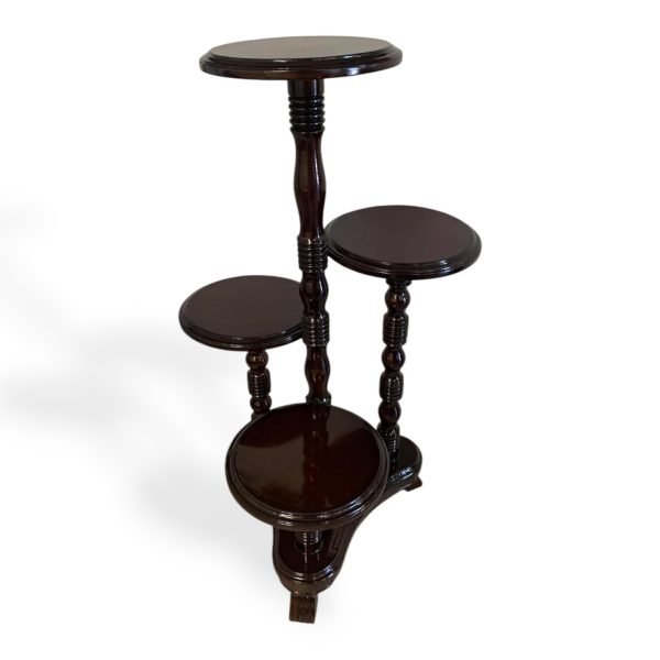 Dark Wood Round Tiered Display Table - Image 2