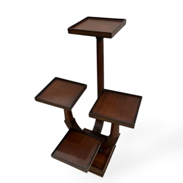 Dark Wood Four-Tier Plant or Display Stand - Image 2