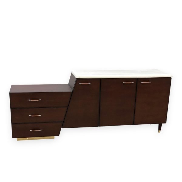 Mid-Century Modern Sideboard with Marble Top - Image 4