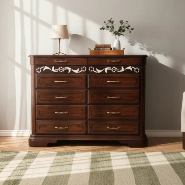 Ornate Traditional Dark Wood Dresser