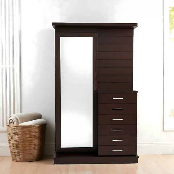 Modern Espresso Mirrored Dresser