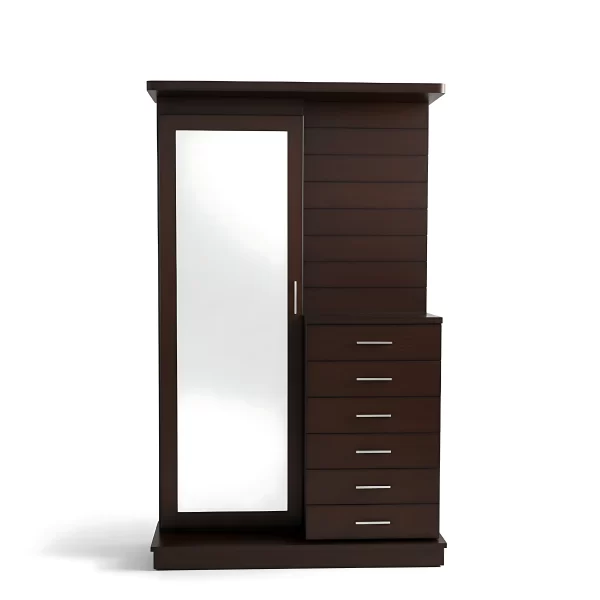 Modern Espresso Mirrored Dresser - Image 2