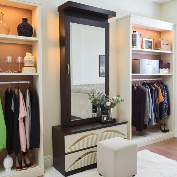 Modern Tall Dressing Table with Full-Length Mirror