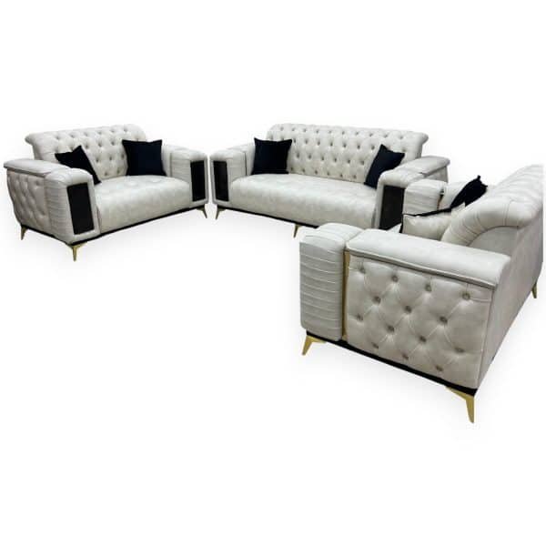 Elegant Tufted Velvet Sofa Set - Image 4