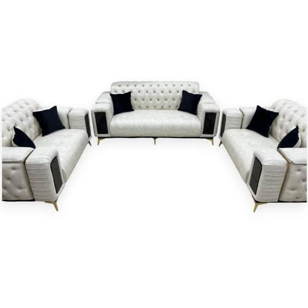 Elegant Tufted Velvet Sofa Set - Image 2