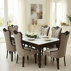 The Duchess Classic Tufted 6 Seater Dining Set